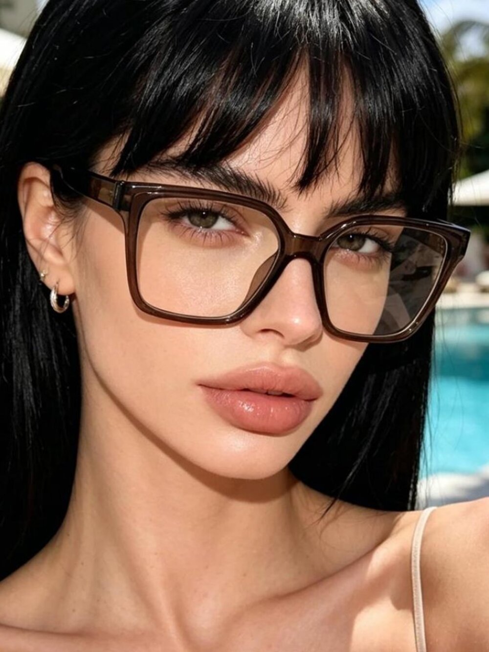 Retro large-frame glasses